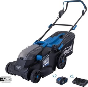 Scheppach - Rasaerba 38cm 2 batterie 4.0Ah + doppiocaricabatterie ixes bc-mp380-x