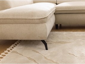 Divano angolare beige (con penisola a sinistra/a L) con rivestimento in ciniglia Marbeya – Ropez