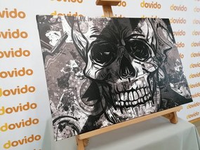 Stampa su tela – Teschio in bianco e nero
