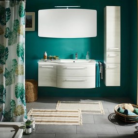 Mobile sottolavabo e lavabo Contea per vasca a destra rovere bianco L 117 cm