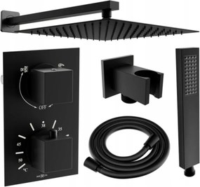 Mexen Cube DR02 set doccia ad incasso con soffione 25 cm, nero - 77502DR0225-70