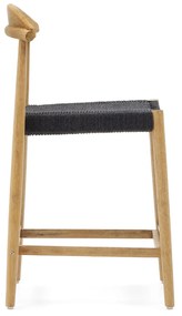 Kave Home - Sgabello Nina legno massello di acacia finitura naturale corda nera altezza 62 cm FSC 100%