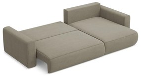 Divano angolare marrone chiaro allungabile/con contenitore (con penisola a destra/con chaise lounge) Kapua – Makamii