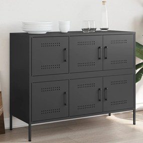 Credenza Nera 100,5x39x79 Cm İn Acciaio /