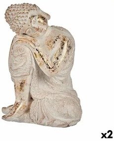 Statua Decorativa da Giardino Buddha Poliresina 23 x 33 x 26 cm (2 Unità)