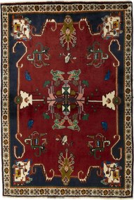 Gabbeh Tappeto 130x190 Rosso (Iran) Annodato A Mano