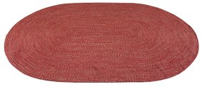 Tappeto ovale tessuto a mano rosso terra 230x160 cm