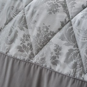Copriletto grigio trapuntato Jacquard, 240 x 260 cm Damask Jacquard - Catherine Lansfield