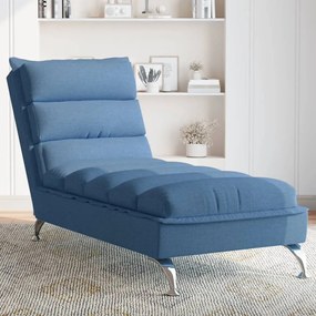Chaise Longue Con Cuscini Blu İn Tessuto /