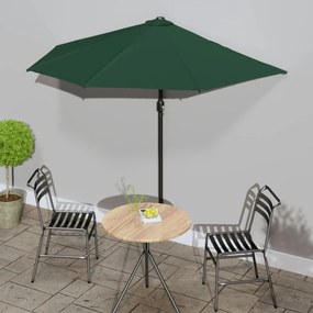 Ombrellone Da Balcone Palo İn Alluminio Verde 270x144 Cm A Metà /