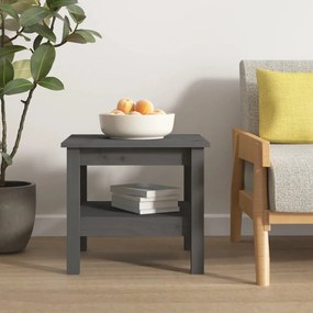 Tavolino da salotto grigio 45x45x40 cm legno massello di pino