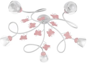Plafoniera bambino Plafoniera bambino BUTTERFLY 5 x E14 rosa IP20, 5XE14