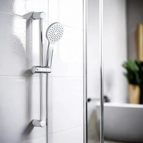 Set per doccia color argento lucido in acciaio inox con doccetta/con supporto scorrevole 60 cm No. 2 – Allstar