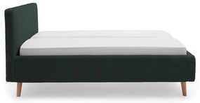 Letto matrimoniale imbottito verde scuro rete non inclusa 140x200 cm Mattis Cord – Meise Möbel