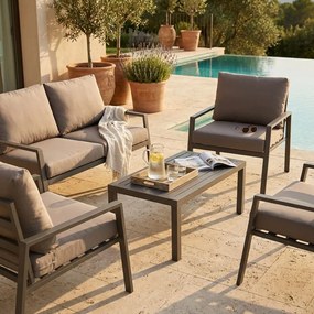 LUCIUS - salotto da giardino in alluminio e poliestere