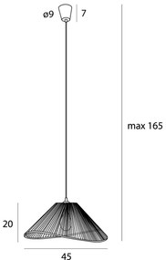 MAXLIGHT P0579 - Lampadario a sospensione con filo AMALFI 1xE27/15W/230V diametro 45 cm nero