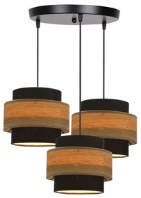 Lampadario a sospensione con filo TWIN 3xE27/40W/230V marrone/nero