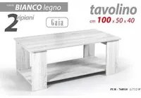 Tavolino basso bianco salotto cm 100 x 50 x 40 h