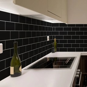 Set di adesivi per piastrelle 30 pezzi 20x10 cm Subway Tiles Black - Ambiance