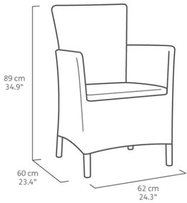 Poltrona Da Giardino In Resina Con Braccioli E Cuscino Iowa Dining Keter Graphite