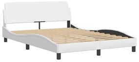 Letto con materasso bianco 140x190 cm in similpelle