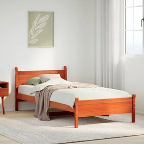 Letto Senza Materasso Marrone Cera 90x200 Cm Legno Di Pino /