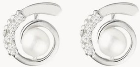 Orecchini in oro bianco con perla e zirconia Me'