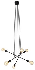 Lampada a sospensione moderna nera 80 cm 6 luci - Sydney