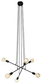 Lampada a sospensione moderna nera 80 cm 6 luci - Sydney