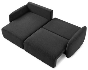 Divano angolare nero allungabile/con contenitore (con penisola a sinistra) Kalena – Makamii