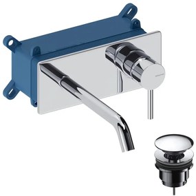 Rubinetto per lavabo a canna media LOOP cromo spazzolato lucido SANYCCES