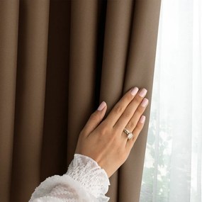 Tenda parzialmente oscurante marrone 140x250 cm Carli Tie – Restilo