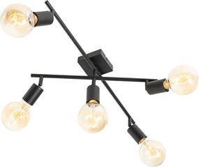 Faretto moderno nero 5 luci - Facil