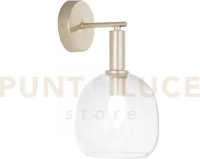 Applique a parete brandy oro 1 luce attacco e14 16x19x30cm e vetro ...