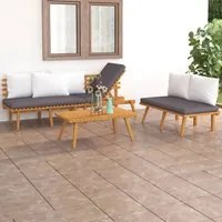 Set Divani da Giardino 3 pz con Cuscini in Massello di Acacia 3087012