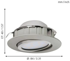 Eglo 95859- SET 3pz Lampada LED da incasso PINEDA 1xLED/6W/230V