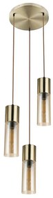 Globo 21000-3HM - Lampadario a sospensione con filo ANNIKA 3xE27/25W/230V diametro 30 cm ottone
