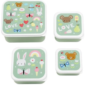 A Little Lovely Company - set di quattro scatole merenda - allegria