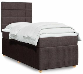 Giroletto A Molle Con Materasso Marrone Scuro 90x200 Cm Tessuto /