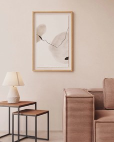 Kave Home - Quadro astratto Torroella bianco e marrone e grigio 60 x 90 cm