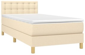 Giroletto a molle con materasso crema 100x200 cm in tessuto