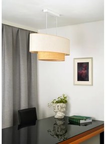 Duolla - Lampadario a sospensione con filo DOUBLE OVAL NATURE 2xE27/15W/230V color crema/beige