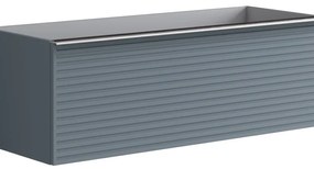 Mobile da bagno sospeso sotto lavabo L 120 x H 40 x P 45.5 cm blu laccato opaco, 1 cassetto Pixel stripes