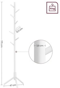 Appendiabiti da terra LINEA, bianco
