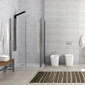 Kamalu - Box doccia 70x100 cm apertura saloon KS2800-SSN