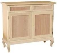 Credenza 2 porte 2 cassetti legno grezzo 105x42x98 - Mobili 2G