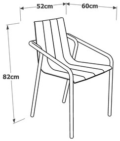 Set di 4 sedie da giardino in metallo antracite Fleole - Ezeis