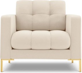Poltrona Bali in tessuto strutturato gambe oro – L87 cm