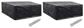 Coperture arredi giardino 2 pz 10 occhielli 260x260x90 cm