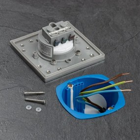 Brilagi - Presa a pavimento da incasso per esterno IP55 cromo opaco quadrato